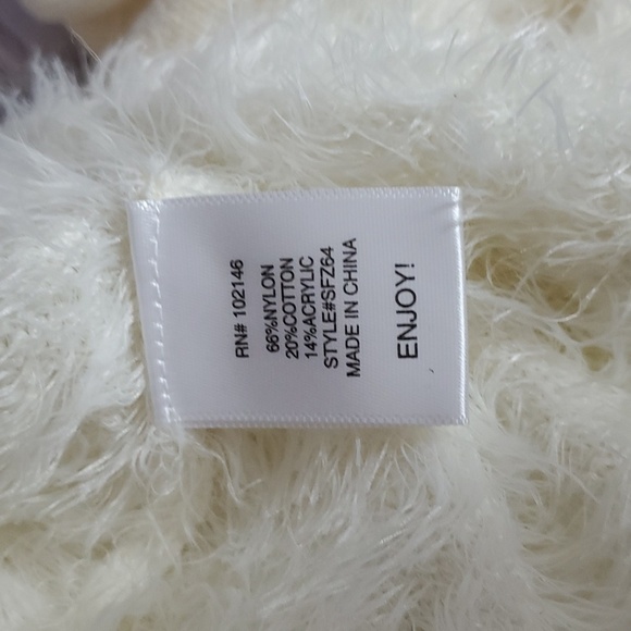 MICHAEL STARS Eyelash Front V-neck Cardigan In Cream Size Medium - Picture 5 of 6